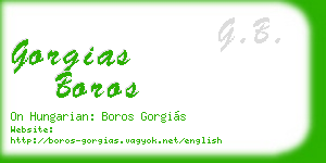 gorgias boros business card